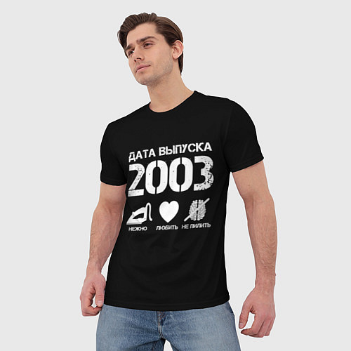 Мужская футболка Дата выпуска 2003 / 3D-принт – фото 3