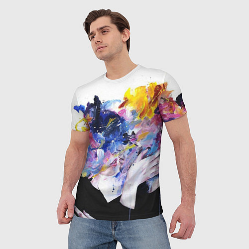 Мужская футболка Поцелуй красок / 3D-принт – фото 3