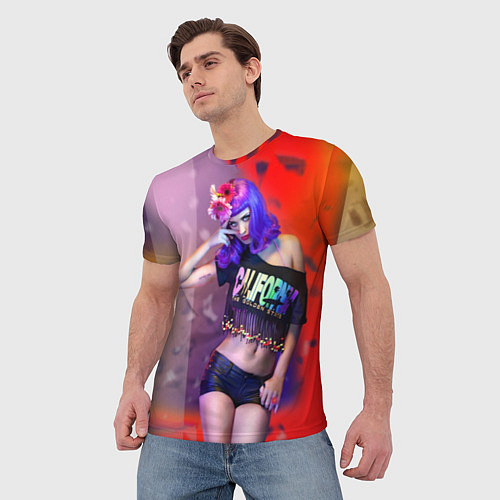 Мужская футболка Кэти Перри: Калифорния / 3D-принт – фото 3