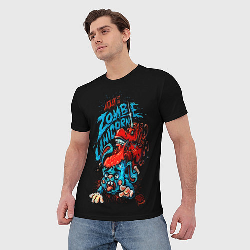 Мужская футболка Zombie Unicorn / 3D-принт – фото 3