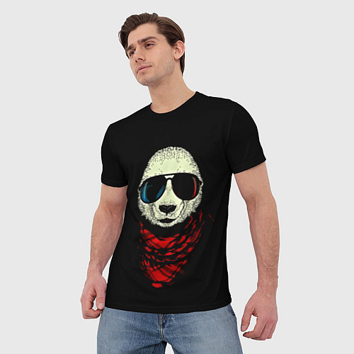 Мужская футболка Панда Хипстер / 3D-принт – фото 3