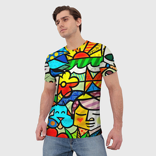 Мужская футболка Картинка-мозаика / 3D-принт – фото 3