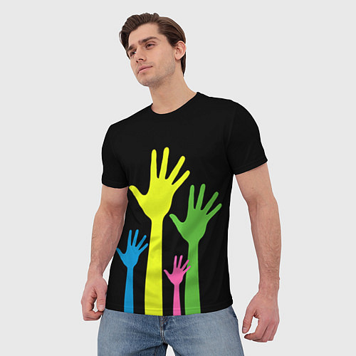 Мужская футболка Руки вверх! / 3D-принт – фото 3