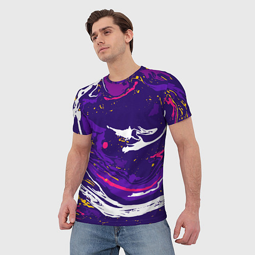 Мужская футболка Фиолетовый акрил / 3D-принт – фото 3
