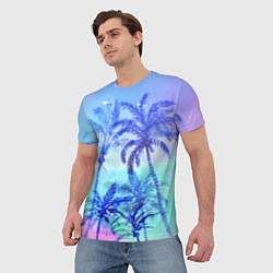 Футболка мужская Неоновые пальмы, цвет: 3D-принт — фото 2