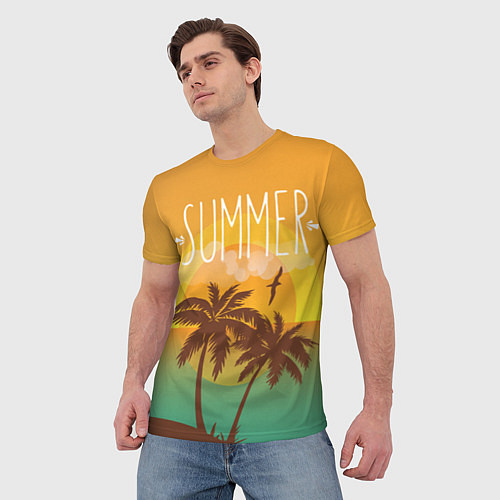 Мужская футболка Летний пляж / 3D-принт – фото 3
