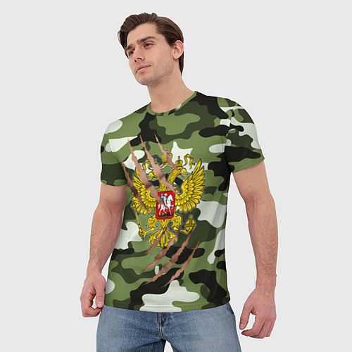 Мужская футболка Рваный камуфляж мужской / 3D-принт – фото 3