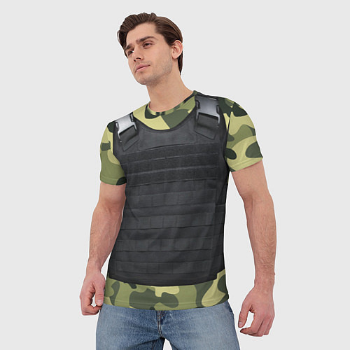 Мужская футболка Бронежилет + камуфляж / 3D-принт – фото 3