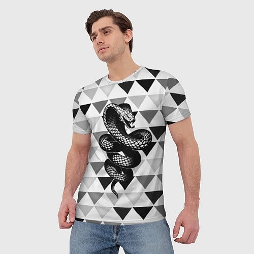 Мужская футболка Snake Geometric / 3D-принт – фото 3