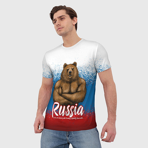 Мужская футболка Russian Bear / 3D-принт – фото 3