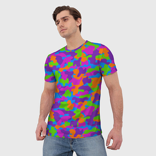Мужская футболка Камуфляж: кислотный / 3D-принт – фото 3
