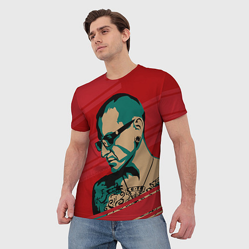Мужская футболка Chester Bennington / 3D-принт – фото 3