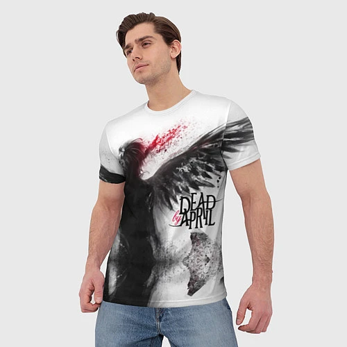 Мужская футболка Dead by April: Black angel / 3D-принт – фото 3