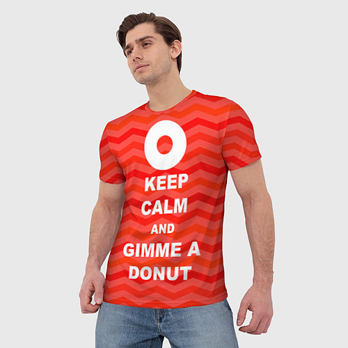 Мужская футболка Keep Calm & Gimme a donut / 3D-принт – фото 3