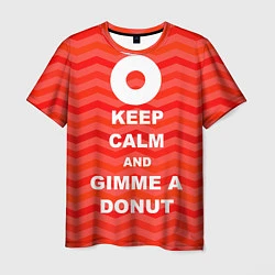 Футболка мужская Keep Calm & Gimme a donut, цвет: 3D-принт