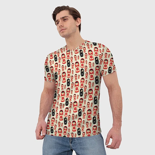 Мужская футболка Матрешки и эмо / 3D-принт – фото 3