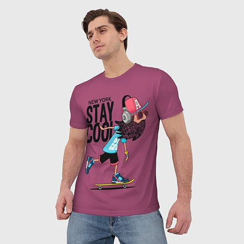 Мужская футболка Stay Cool NY / 3D-принт – фото 3
