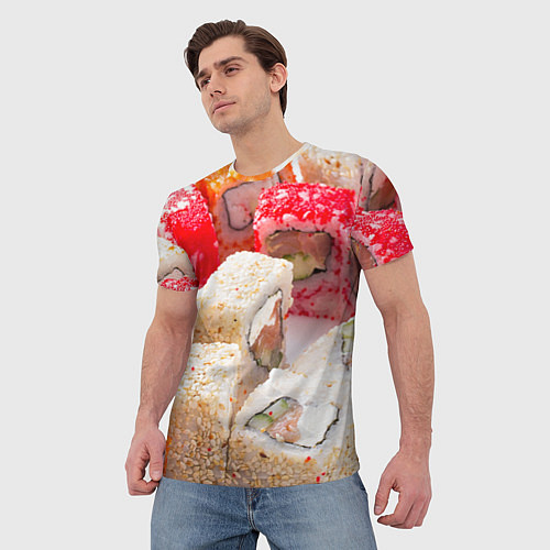Мужская футболка Роллы / 3D-принт – фото 3