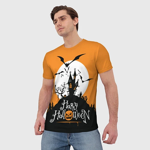 Мужская футболка Happy Halloween / 3D-принт – фото 3