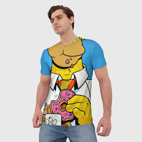 Мужская футболка Homer with donut / 3D-принт – фото 3
