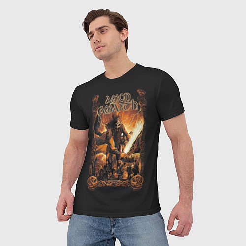 Мужская футболка Amon Amarth: Dark warrior / 3D-принт – фото 3