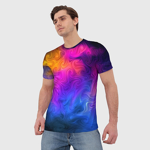 Мужская футболка Узор цвета / 3D-принт – фото 3
