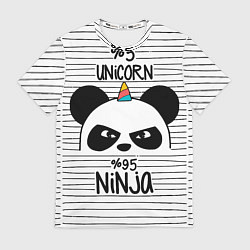 Футболка мужская 5% Unicorn – 95% Ninja, цвет: 3D-принт