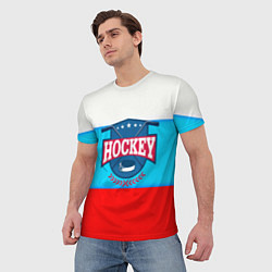 Футболка мужская Hockey Russia, цвет: 3D-принт — фото 2