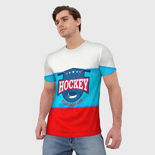 Мужская футболка Hockey Russia / 3D-принт – фото 3