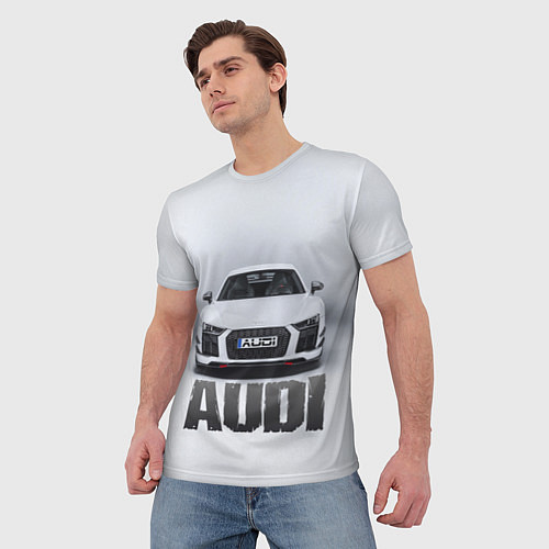 Мужская футболка Audi серебро / 3D-принт – фото 3