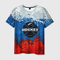 Футболка мужская Хоккей триколор, цвет: 3D-принт