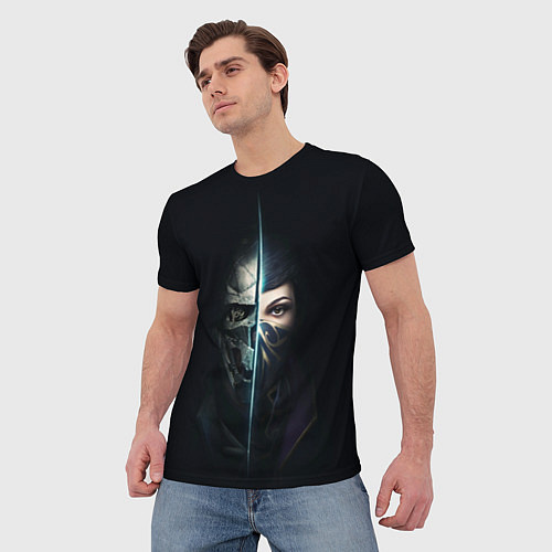 Мужская футболка Dishonored Faces / 3D-принт – фото 3