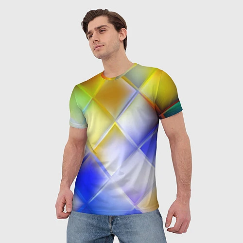 Мужская футболка Colorful squares / 3D-принт – фото 3