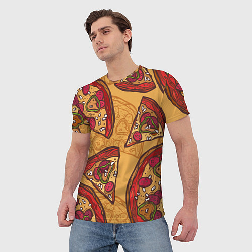 Мужская футболка Пицца / 3D-принт – фото 3