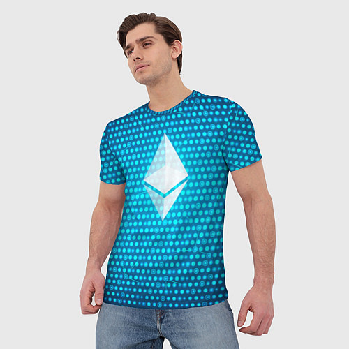 Мужская футболка Blue Ethereum / 3D-принт – фото 3