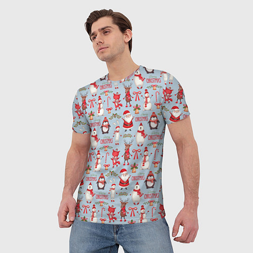 Мужская футболка Рождественская Милота / 3D-принт – фото 3