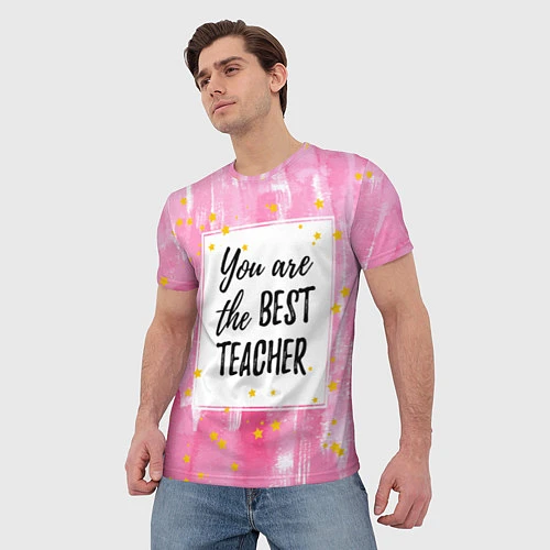Мужская футболка Лучший учитель / 3D-принт – фото 3