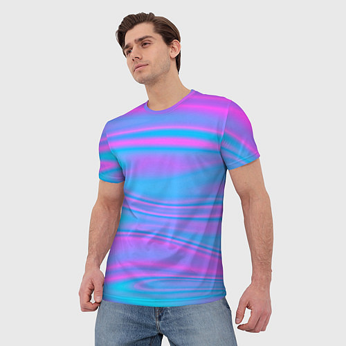 Мужская футболка Глянцевые линии / 3D-принт – фото 3