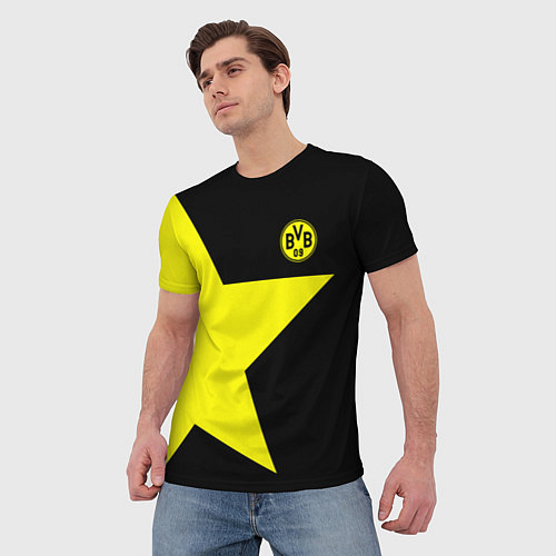 Мужская футболка FC Borussia Dortmund: Star / 3D-принт – фото 3