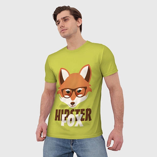 Мужская футболка Hipster Fox / 3D-принт – фото 3