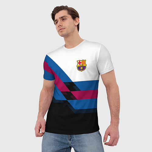 Мужская футболка Barcelona FC: Black style / 3D-принт – фото 3