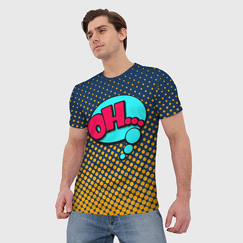 Мужская футболка Pop art: Ohh! / 3D-принт – фото 3