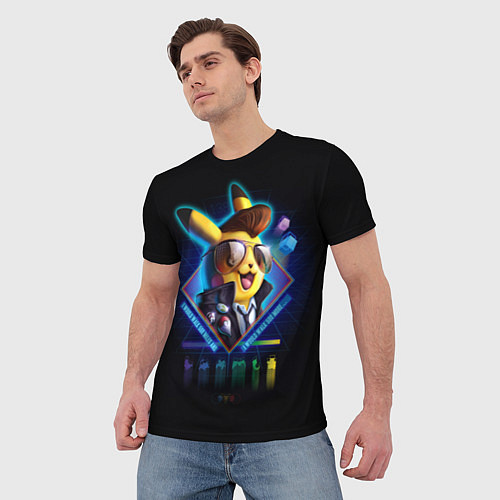 Мужская футболка Retro Pikachu / 3D-принт – фото 3