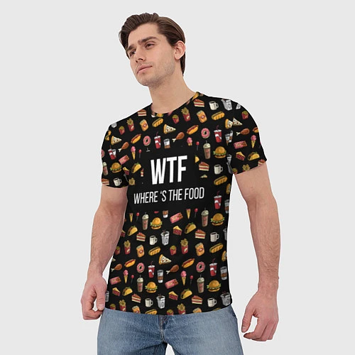 Мужская футболка WTF Food / 3D-принт – фото 3