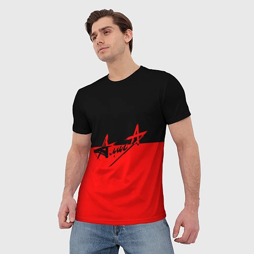 Мужская футболка АлисА: Черный & Красный / 3D-принт – фото 3