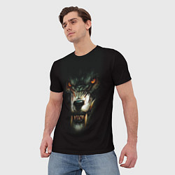 Футболка мужская Оскал волка, цвет: 3D-принт — фото 2