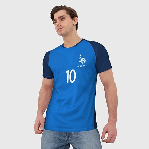 Мужская футболка Сборная Франции: Бензема ЧМ-2018 / 3D-принт – фото 3
