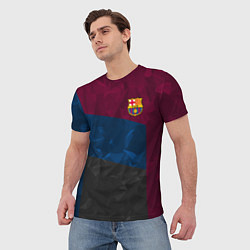 Футболка мужская FC Barcelona: Dark polygons, цвет: 3D-принт — фото 2