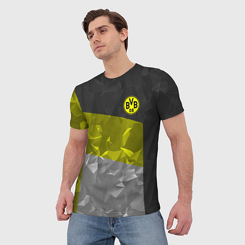 Мужская футболка BVB FC: Dark polygons / 3D-принт – фото 3