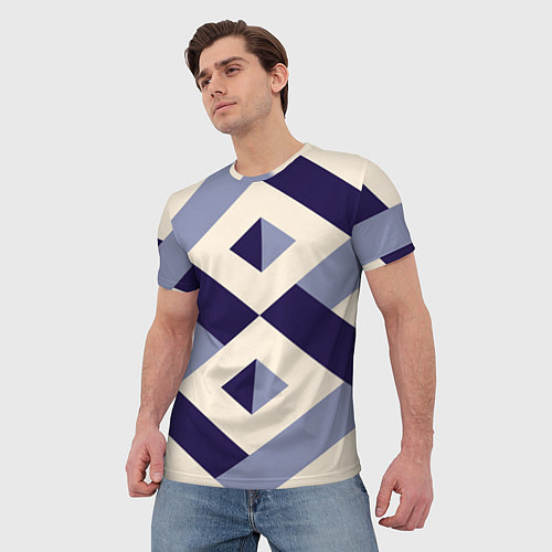 Мужская футболка Геометрия линий / 3D-принт – фото 3